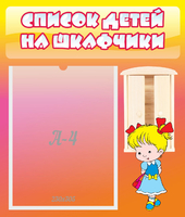Стенд "Список детей на шкафчики" №6 - «globural.ru» - Нижневартовск