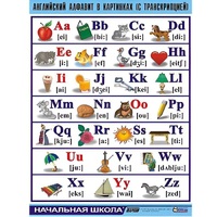 Таблица демонстрационная "Английский алфавит в картинках"(70x100) - «globural.ru» - Нижневартовск